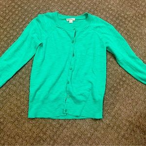 EUC size 12 kids Crewcuts light green cardigan
